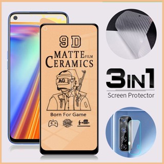 [ 3 in 1 ]  ฟิล์มกระจกนิรภัยกันรอยหน้าจอ สําหรับ Realme 6i 5i 7i 3 5 6 7 8 9 Pro 9i 8i C3 C17 C15 C11 C20 C30 C31 C33 C35 C21 C21Y C25Y Narzo 30A 50i 50A Prime แบบใส คาร์บอนไฟเบอร์ ป้องกันเลนส์กล้อง ด้านหลัง