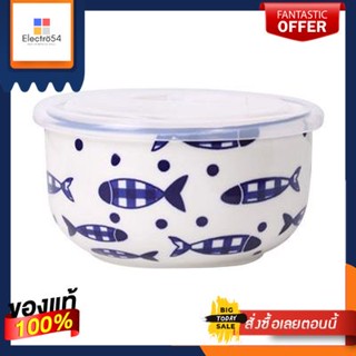 กล่องอาหารเซรามิกทรงกลม KASSA HOME รุ่น A130398-413 ขนาด 4.75 นิ้ว สีขาวRound Ceramic Lunch Box  A130398-413 Size 4.75 I