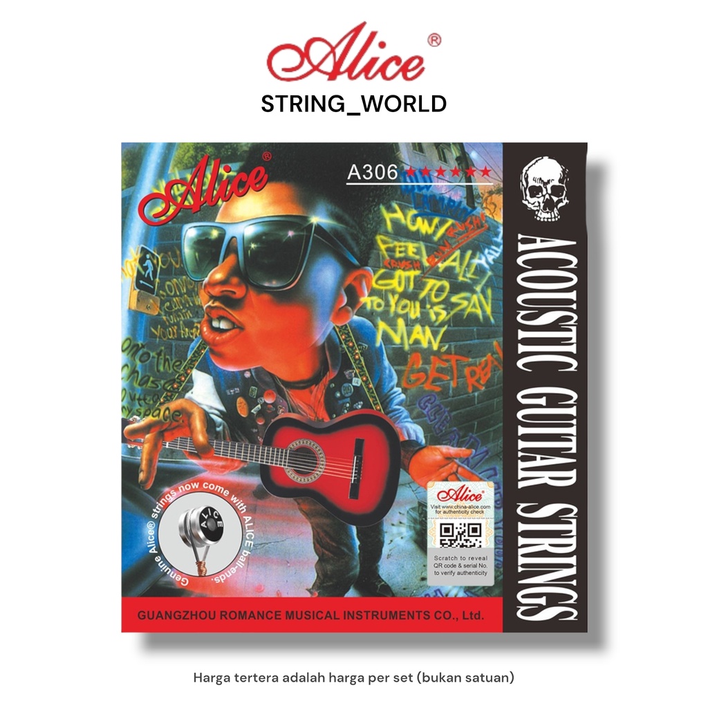 Alice A306 - สายกีต้าร์โปร่ง Alice White Wound ดั้งเดิม