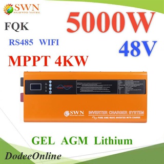 .ไฮบริดโซลาร์ อินเวอร์เตอร์ AC 5000W 2HP แบตเตอรี่ 48V ชาร์จเจอร์ MPPT 80A 4000W รุ่น Hybrid-5000W-48V DD