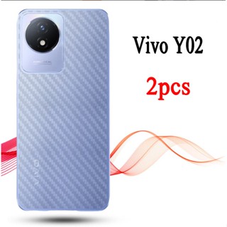 ฟิล์มคาร์บอนไฟเบอร์ ติดด้านหลัง สําหรับ Vivo Y02 Y16 Y35 Y02S Y22 Y22S Y73 Y76 Y72 Y21S Y21T 2 ชิ้น