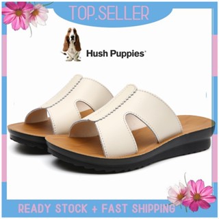 Hush Puppies รองเท้าแตะ ส้นแบน สไตล์เกาหลี ขนาดใหญ่ EU 40 41 สําหรับผู้หญิง