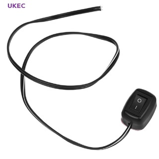 Ukec DC 12V สวิตช์สลับรถยนต์ แบบสากล พร้อมสายเคเบิล 60 ซม. สําหรับ DRL ใหม่