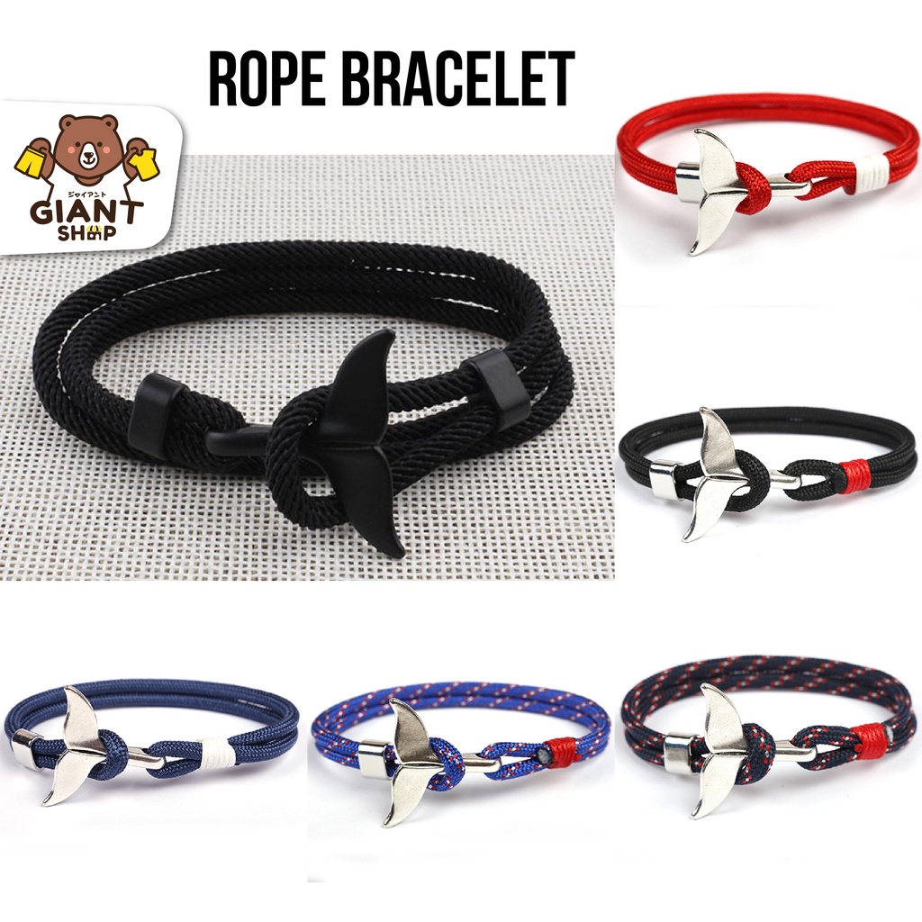 GIANTSHOP สร้อยข้อมือหางปลาวาฬ สไตล์เรือสมอ (F-625)