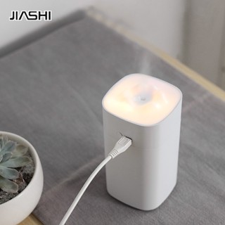 JIASHI เครื่องเพิ่มความชื้นในครัวเรือน USB เครื่องฟอกอากาศในรถยนต์ขนาดเล็ก พร้อมไฟกลางคืน ปิดเสียง