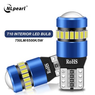 Nlpearl โคมไฟสัญญาณเลี้ยว T10 W16W 921 3014 3030 SMD Chips 750 Lumen สว่างมาก พร้อมโปรเจคเตอร์ สํารองเปลี่ยน สีขาว สําหรับติดป้ายทะเบียนรถยนต์ 2 ชิ้น