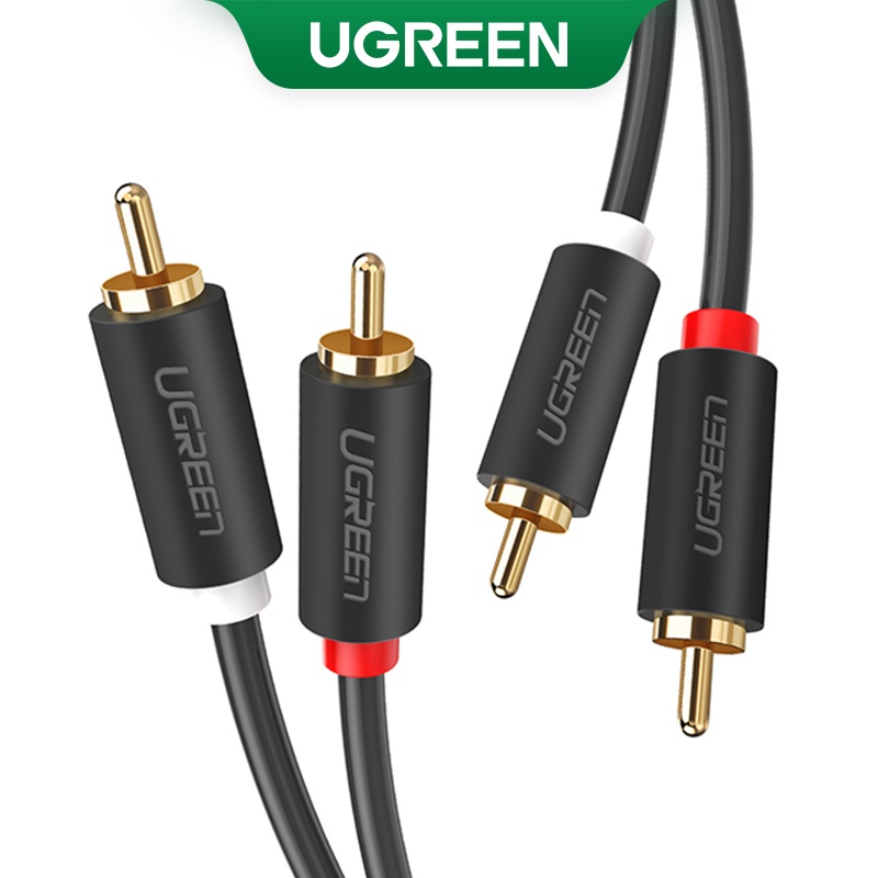 UGREEN สายเคเบิ้ลเสียงสเตอริโอเคลือบทอง 2RCA Male เชื่อมต่อเข้า 2RCA Male สําหรับ home theater