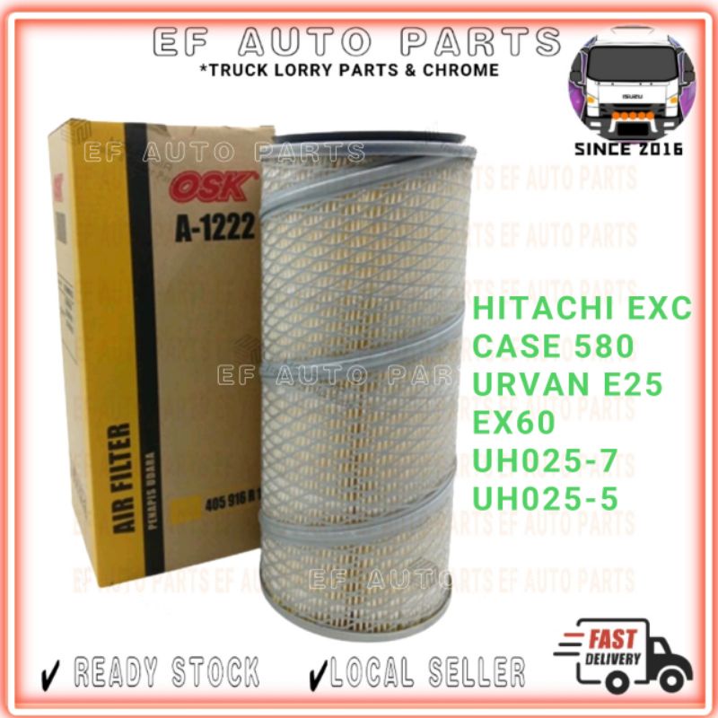 OSK A1222 AIR FILTER EXCAVATOR HITACHI CASE 580 NISSAN URVAN E25 EX60 UH025-7 UH025-5 12