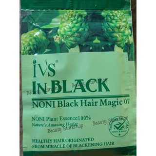 ยาสระเปลี่ยนสีผม IN BLACK สูตรลูกยอ ivs เปลี่ยนสีผม สีดำ Black Hair Magic Shampoo