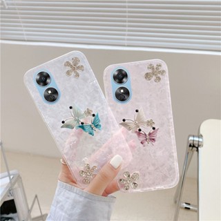 เคสโทรศัพท์มือถือแบบนิ่ม ใส ลายผีเสื้อ ระยิบระยับ สไตล์ สําหรับ OPPO Reno 8T 5G 4G Reno8T 5G 2023 Reno8 T