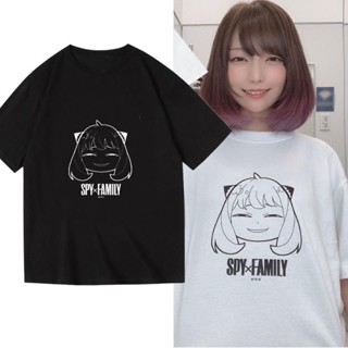 SPY×FAMILY cosplay anime peripheral joint name Anya Forger cotton summer short-sleeved T-shirt for men and women_05