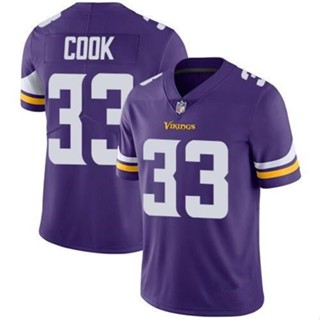 เสื้อกีฬารักบี้ NFL Minnesota Vikings Minnesota Vikings 33#Dalvin เสื้อกีฬาแขนสั้น ลายทีมทําอาหาร