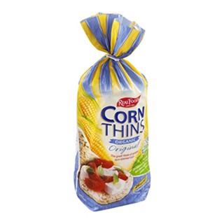 เรียลฟู้ดส์ คอร์นติน แผ่นข้าวโพดอบกรอบรสดั้งเดิม 150 กรัม - Corn Thins Original 150g