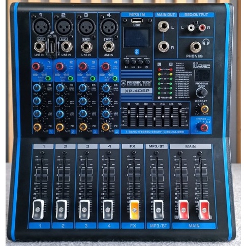 PRO EUROTECH XP-4DSP มิกเซอร์ 4 แชนแนล- อินพุท 4 แชนแนล  - เอ็ฟเฟ็ค 16 โปรแกรม - USB MP3 - บลูทูธ