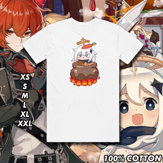 Genshin Impact Emergency Food Paimon Cute Kawaii Cooking Game New Trend Fashion Gaming T-Shirt (GS7)_03