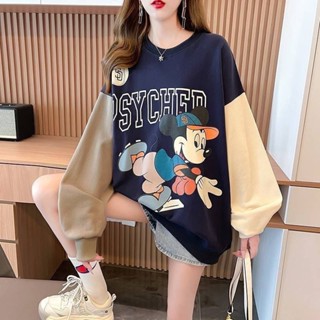 Sweater MICKEY   ผ้าสำลี เนื้อดี งานเป๊ะเวอร์  สี : ✅กรม  Size :  Freesize อก 42" ยาว24”