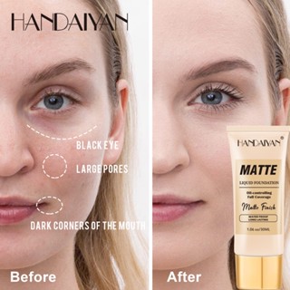 【COD】 Handaiyan คอนซีลเลอร์รองพื้นแบบน้ำ 1 ชิ้น Professional Make-up Repairing Matte-wear Hose Foundation เครื่องสำอางค์แต่งหน้าติดทน 8 สี