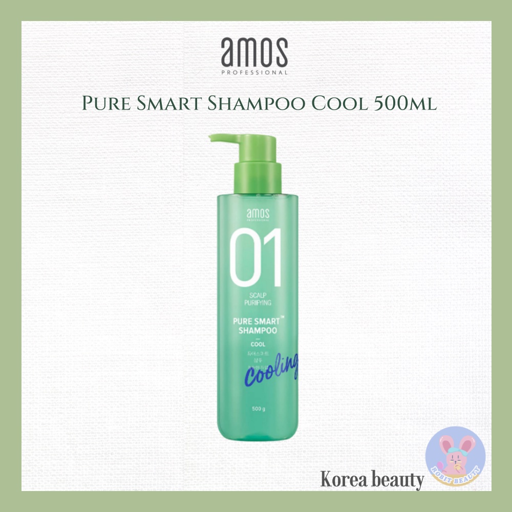 [AMOS] Pure Smart Shampoo Cool 500ml hair loss / anti hair loss / hair loss serum / amos / amos shampoo / amos professional / amos professional shampoo / cooling shampoo