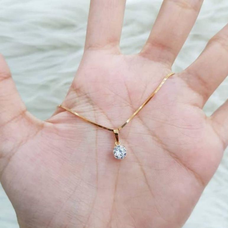 MATA [CBL.06Ja23K] ชุดสร้อยคอปลาไหล จี้ตาเดียว ทอง 18k เครื่องประดับผู้หญิง