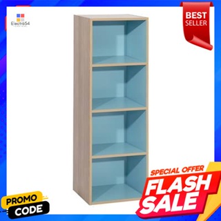 shelf ชั้นวางของ 4 ชั้น KASSA รุ่น ทูโทน ขนาด 42 ซม. สีฟ้า4-tier shelf KASSA, two-tone model, size 42 cm. Blue