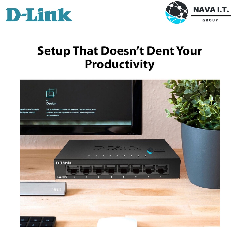 ⚡️กรุงเทพฯด่วน1ชั่วโมง⚡️ D-LINK DGS-108GL 8 PORT GIGABIT METAL UNMANAGED DESKTOP SWITCH ประกันตลอดการใช้งาน