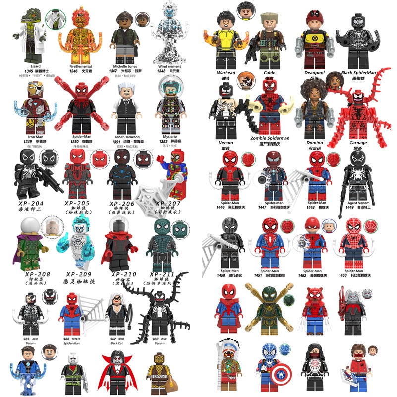 ของเล่นตัวต่อฟิกเกอร์ Spider-Man Series Venom Carnage Peter Parker ขนาดเล็ก