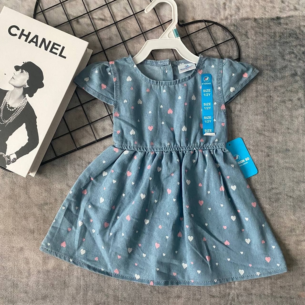 ชุดเดรส 1y - 8y 100% Cotton Cutie Love Soft Denim