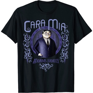 Animation Adams Family The Addams Short-Sleeved Top Men 100% Cotton Round Neck T- เสื้อ