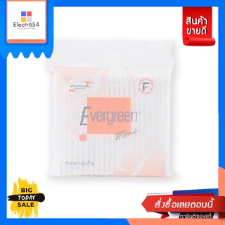 Evergreen(เอเวอร์กรีน) Evergreen เอเวอร์กรีน สำลีก้านมินิ 100 ก้านถุง Evergreen Evergreen mini cotton buds 100 sachetsอื