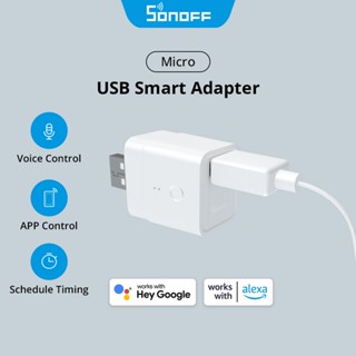 Sonoff อะแดปเตอร์ไฟ USB ไร้สาย DC 5V 2.5A ตั้งเวลาได้ สําหรับพัดลมตั้งโต๊ะ สมาร์ทโฟน