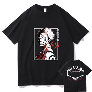 ใหม่ เสื้อยืดแขนสั้น พิมพ์ลายอนิเมะ Jujutsu Kaisen Ryomen Sukuna สองด้าน โอเวอร์ไซซ์ สไตล์ฮาราจูกุ แฟชั่นสําหรับผู้_02