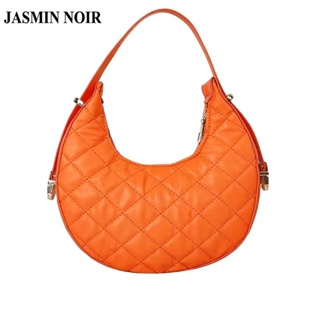 Jasmin NOIR กระเป๋าถือ กระเป๋าสะพายไหล่ ลายสก๊อต เรียบง่าย สําหรับสตรี