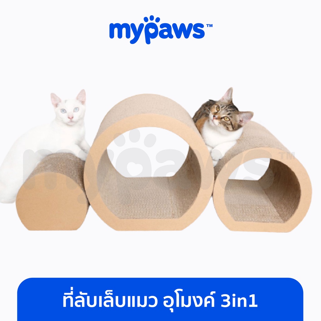 [ MYP18NV]My Paws ที่ลับเล็บแมว อุโมงค์ 3in1 (1 เซตได้ 3 ชิ้น) ดีไซน์สุดพิเศษ ที่ฝนเล็บแมว ของเล่นแมว