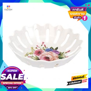 Round ถาดเมลามีนทรงกลมขอบหยัก Kassa Home รุ่น Yl083412 ขนาด 12 นิ้ว ลาย Peonymelamine Round Tray With Jagged Edges  Home