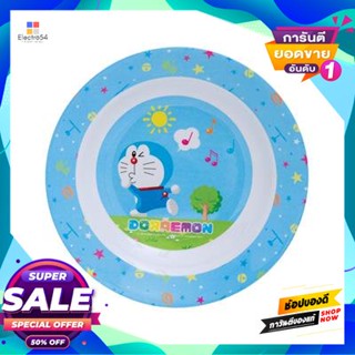 Deep จานเมลามีนทรงลึก 8 นิ้ว โดราเอม่อน เชียร์ฟูล Superware รุ่น P182-8 สีขาว - ฟ้าmelamine Deep Plate 8 Inches Doraemon