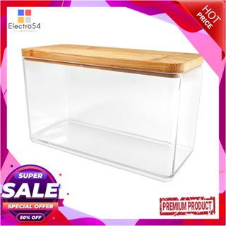 CLEAR กล่องใสฝาไม้ STACKO MOKU BB01071 9.2x21.2x12.6 ซม.CLEAR BOX WITH WOODEN LID STACKO MOKU BB01071 9.2X21.2X12.6CM