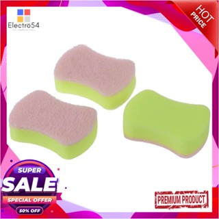 SCOURER ฟองน้ำพร้อมใยขัด SCOTH-BRITE ANTIBACTERIAL 10x5นิ้ว 2แถม1 สีชมพูSCOURER SPONGE SCOTH-BRITE ANTIBACTERIAL 10x5" 3