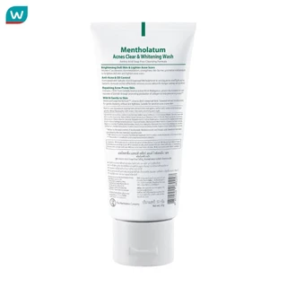 Mentholatum เมนโทลาทั่ม แอคเน่ส์ เคลียร์ แอนด์ ไวท์เทนนิ่งวอช 50 กรัม ล้างหน้า ลดสิว ผิวกระจ่างใส