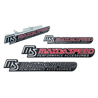 ใหม่ สติกเกอร์โลโก้ MS MazdaSpeed 3D โลหะ สําหรับติดกระจังหน้ารถยนต์ Mazda 2 3 5 6 Axela Atenza CX-5 CX-7