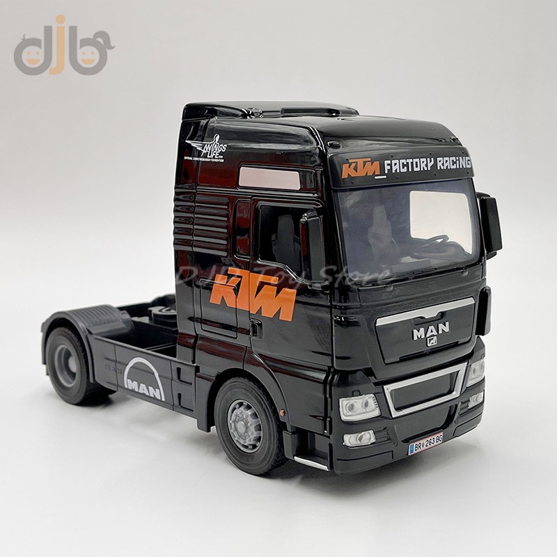 1:32 Diecast รถบรรทุกโลหะของเล่น Joy City Man TGX KTM รถรถแทรกเตอร์จําลองขนาดเล็ก