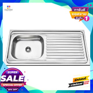 Sink อ่างล้างจานฝัง 1 หลุม 1 ที่พัก Zagio รุ่น Ls10050 ขนาด 100 X 50 X 17 ซม. สีสเตนเลสembedded Sink 1 Hole 1 Accommodat