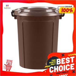 ROUND ถังน้ำกลมพร้อมฝาล็อก PLIM 62L สีน้ำตาลROUND BUCKET WITH LID PLIM 62L BROWN