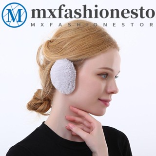 Mxfashione ที่ปิดหูกันหนาว ผ้าฟลีซ แบบหนา สีแคนดี้ เรียบง่าย สําหรับผู้ชาย ผู้หญิง