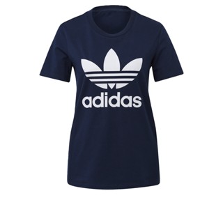 adidas ไลฟ์สไตล์ เสื้อยืด Trefoil ผู้หญิง สีน้ำเงิน GD2314