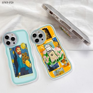 Huawei P30 P20 Pro Lite เคสหัวเว่ย สำหรับ Case Fashion Oil Painting With Holder เคส เคสโทรศัพท์ เคสมือถือ Protective Shell Shockproof Casing Full Back Cover Soft Silicone Cases