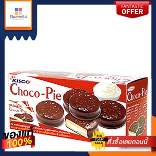 PChocolate 24ช็อกโกพายพายสอดไส้ครีมมาร์ชเมลโล่เคลือบช็อกโกแลตกรัม แพ็ค12ชิ้นบิสกิต คุกกี้และแครกเกอร์Kisco P Chocolate