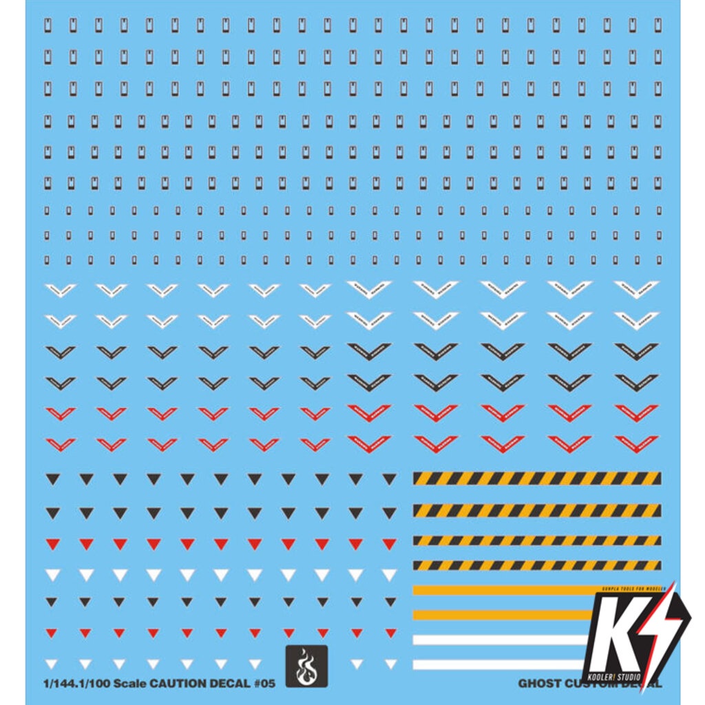 Waterdecal CG 1/144 & 1/100 Scale Caution Decal 05 #ดีคอลน้ำสำหรับติดกันพลา กันดั้ม Gundam พลาสติกโมเดลต่างๆ
