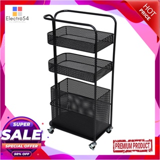 3-TIER ชั้นวางของ 3 ชั้น มีล้อ STACKO GRACE 40X24X85 ซม. สีดำ3-TIER UTILITY CART STACKO GRACE 40X24X85CM BLACK