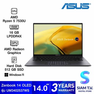 NOTEBOOK (โน้ตบุ๊ค) ASUS ZENBOOK 14 OLED UM3402YA-KM537WS (JADE BLACK) โดย สยามทีวี by Siam T.V.