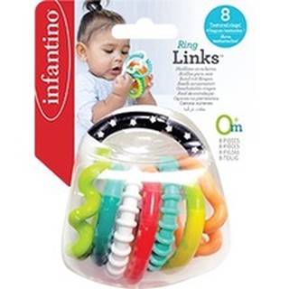 *แถมฟรี สายคล้องยางกัด ยืดหด* Infantino ยางกัดแบบห่วง TEXTURED RING LINKS